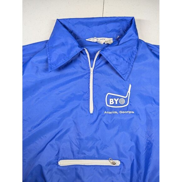 Vintage Atlanta Georgia Golf Club Jacket Windbreaker Large Blue BYO Scupper Jack - Picture 3 of 14